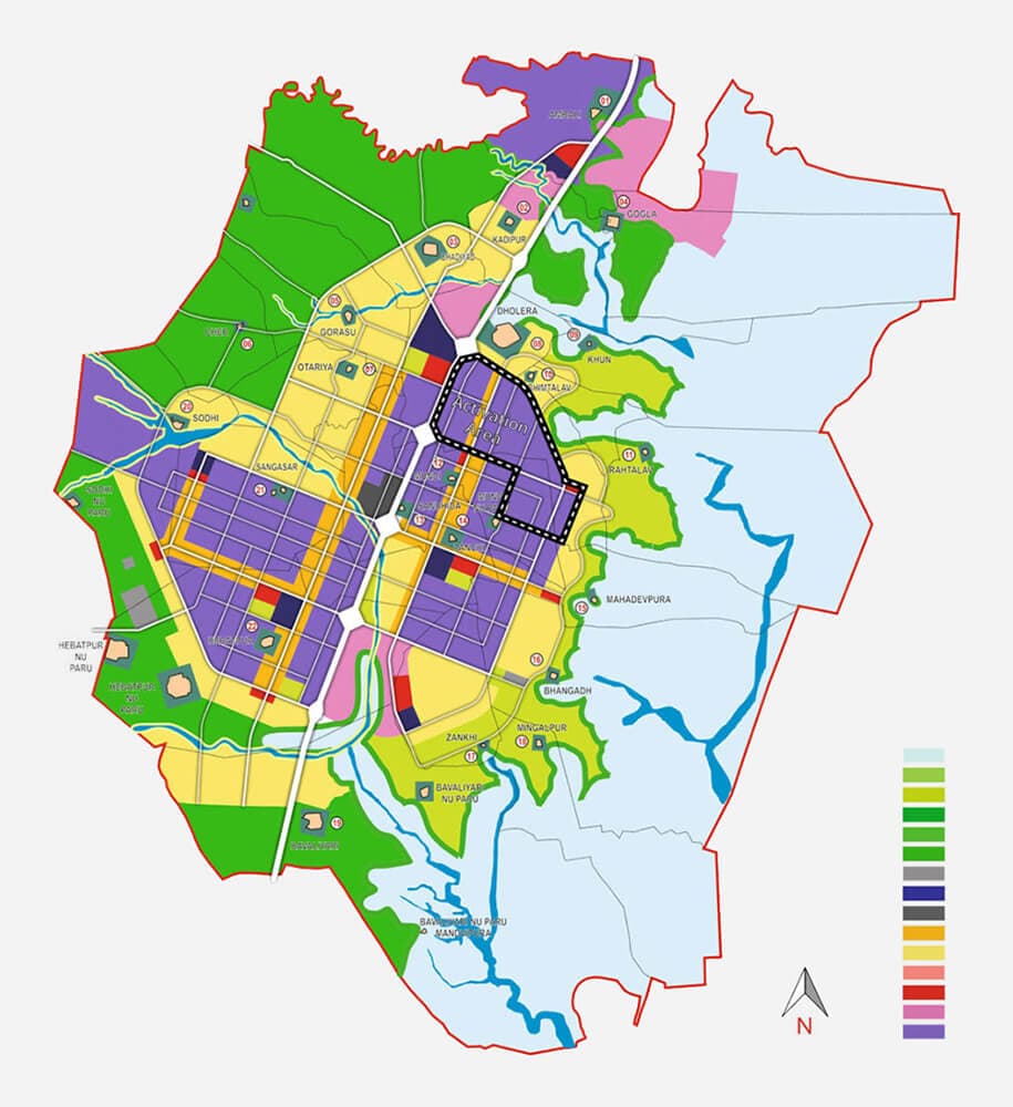 Map of Dholera Special Investment Region showing planned zones
